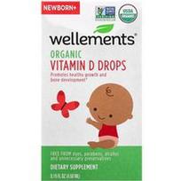 Wellements, Organiniai vitamino D lašai, naujagimiui+, 4,5 ml (0,15 skysčio uncijos)