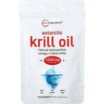Micro Ingredients, Antarktinių krilių aliejus, 150 minkštųjų kapsulių (500 mg vienoje minkštojoje kapsulėje)