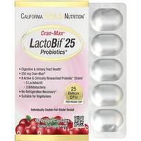 California Gold Nutrition, CranMax® LactoBif® probiotikai, 25 milijardai KFV, 90 vegetariškų kapsulių