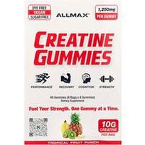 ALLMAX, Kreatino guminukai, tropinių vaisių skonio, 1250 mg, 6 pakeliai po 8 guminukus