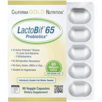 California Gold Nutrition, „LactoBif® 65“ probiotikai, 65 milijardai KFV, 90 vegetariškų kapsulių