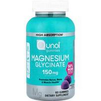 Qunol, Magnio glicinato guminukai, mišrių uogų skonio, 60 guminukų (75 mg viename guminuke)