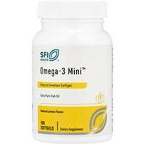 SFI Health, Omega-3 Mini™, natūrali citrina, 100 minkštųjų gelių (250 mg viename minkštame gelyje)