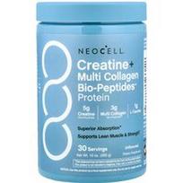 NeoCell, Kreatinas + Multi Collagen Bio-Peptides™ baltymai, be skonio, 285 g