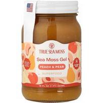 True Sea Moss, Jūros samanų gelis supermaistui, persikų ir kriaušių, 453 ml