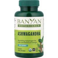 Banyan Botanicals, Ašvaganda, 180 tablečių (500 mg vienoje tabletėje)