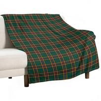 Moran Tartan Forest Green Irish Plaid Throw Blanket Stylish Couch Blanket for Home Living Room 150x200cm (60x80inch) brown