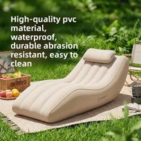 Portable Outdoor Inflatable Bed Camping Inflatable Sofa, Can Be Used In The Tent With An Inflatable Mattress During Camping smėlis