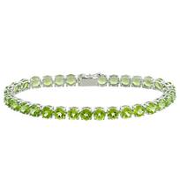 Peridoto teniso apyrankė - 925 svarų sterlingų sidabras beige