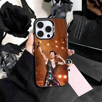 H-Harry Kiss All The Time S-Styles   Phone Case For iPhone17,16,15,14,13,12,11 Plus,Pro Max Colored Silver Plated Inside Cover iPhone17promax brown