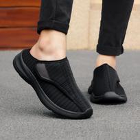 Casual Fashion Spring Autumn Magic Tape Lightweight Sports Shoes Men Women Slip-On Round Toe Daily Wear Shoes 46 mėlyna