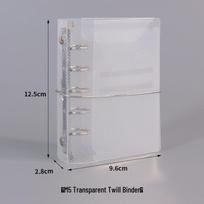 Mini Transparent Lace Planner Binder PVC Zipper Bag 3-Hole Soft/Hard Shell white