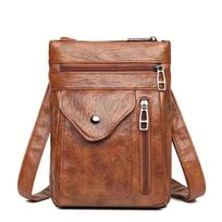 Ladies' soft leather shoulder bag, mobile phone bag, layered bag, mailman, one shoulder luxury designer, ladies' handbag, wallet ruda