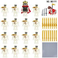 Roman knight building block cavalry pirate skeleton man evil special forces humanoid zombie mini character toy, birthday present white