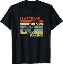 Vintage Flat Track Motorcycle Racing Speedway Unisex T-shirt S įvairiaspalvis