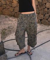 LANGER [Plc] Kamufliažinės kelnės su kišenėmis_Chaki Khaki/Free gray