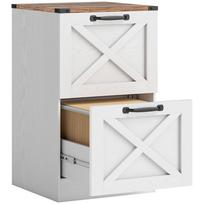 Desk Drawer Unit with 2 Drawers Printer Stand with Hanging Rail for A4 and Letter 40x40x71 cm White 40 x 40 x 71 cm