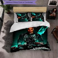 Lewis Hamilton Pattern Microfiber 3Pcs Bedding Set Decor Duvet Cover Set For Bedroom Home Use 135cm*200cm