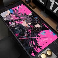 Anime Girls Rubber Mouse Pad Kawaii Non-Slip Pink Desk Mat Cute Large Gaming Mousepad Gamer HD Print Mouse Mat Game Keyboard pad 30cmx60cm(11.8x23.6inch) blue