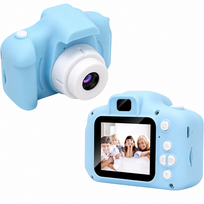 Vaikiška HD vaizdo kamera, mėlyna mini skaitmeninė kamera vaikams, mini vaikiškas fotoaparatas, vaikiškas skaitmeninis fotoaparatas