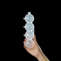 New Four-Cavity Ice Ball Mold: Quick-Freeze, Easy-Release, Perfect for Whiskey balta spalva