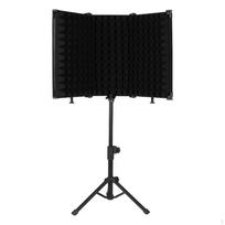 Mikrofono izoliacijos trikojis Stovas Didelio tankio sugeriančios kempinės Akustinis vėjo filtras 3 Panels black