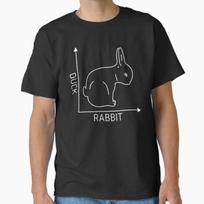 Funny Science Nerd Duck Rabbit Physics Math Geek Short Sleeve T-Shirt Unisex T-Shirt L black