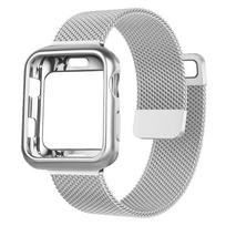Milanietiškas dėklas+Dirželis Apple Watch juostai 9 8 7 6 SE 5 4 49MM 41mm 40mm 44mm 42mm 38mm Laikrodžio dirželis Iwatch serijoms 9 Correa 45mm 44mm Series 654SE gray