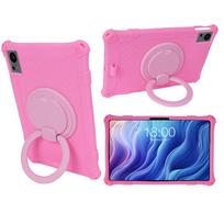 360 Rotating Soft Silicone Case For Teclast T60 12inch 2025 Full Body Protection Shockproof Kickstand Tablet Cover T60 12inch rožinė
