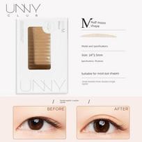Unny Double Eyelid Tape Simulates Natural Lace, Seamless, Invisible, Long-Lasting, Not Easy to Come Off, Lightweight, Diagonal-Cut Beauty Tape Classic Style#M-Long and Narrow Type beige