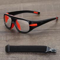 Basketball glasses for outdoor basketball sports, impact-resistant and anti-fall goggles with interchangeable prescription frames Glossy black frame black