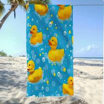 1pc Vibrant Yellow Rubber Duck Beach Towel - Ultra-Soft Microfiber, Quick-Dry & Absorbent, Lightweight & Durable for Summer Fun W40*H60(CM) blue