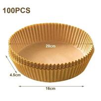 Air Fryer Paper Liners Disposable Oil-Proof Waterproof Baking Paper Round Square and Rectangle Parchment Kitchen Party Supplies