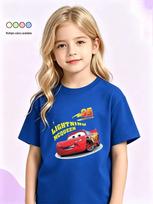 New 2026 Blue Lightning McQueen Unisex Kids Cotton T-Shirt 120 cm beige
