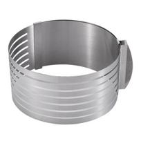 6-8 Lnch/9-12 Lnch Cake Slicer 7 Layer Food Grade Easy To Clean Cut Evenly Stainless Steel Adjustable Round Cake Cutter Ring Kitchen Gadget (as the picture,S) gray
