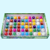 60 Pcs/Box Colorful Magic Hatching Grow Dinosaur Eggs Soak Water to Become Large Expansion Creative Funny Toys for Kids Gift blue
