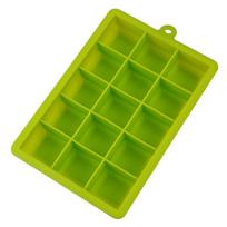 15 grotelių silikoninis ledo kubelių padėklas, didelis formų formavimo milžinas, 3 x 3 x 3 CM kvadratas žalia