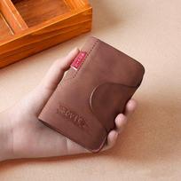 2021 Fashion PU Leather Business Card Holder Credit Card Case Women Men Vintage Casual Small Card Organizer Wallet kava
