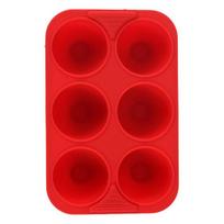 6 puodelių silikoninė keksiukų forma, keksiukų forma, pyrago forma kepimui, maistinio lygio keksiukų formelės, atspari aukštai temperatūrai, želė pudingo formelė, šeimos šventinis desertas raudona