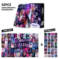 Anime KPOP Demon Hunters 92Pcs/Box Korean Style Pocard Decals Huntrix Saja Boys Rumi Zoey Infant Mystery Lomo Cards Stickers white