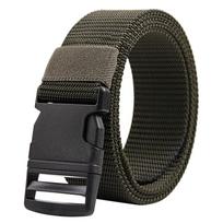 Kvėpuojantis nailoninis taktinis diržas vyrams - be metalo, korėjietiško stiliaus laisvalaikio lauko sagtimi 120 cm armijos žalia spalva