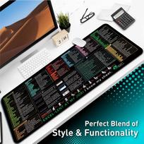 Excel Shortcut Mouse Pad Large Desktop Shortcut Key Mat Home Computer Accessories Keyboard Pads xcm Rubber Table Carpet 800x300x2mm black