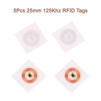 5Pcs 25mm 125Khz RFID Tags TK4100 Writable Stickers Proximity Cards Rewritable Adhesive Label For RFID Copier ID Card white
