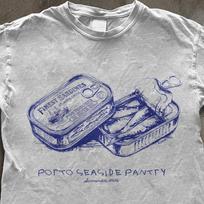 Porto Portugal Sardine Graphic Tee, Euro Summer Travel Memento XL gray