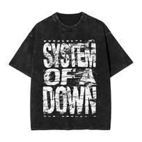 Vyriški marškinėliai SOAD System Of A Down Rokas Muzika Skalbti Marškinėliai Paplūdimio Marškinėliai Y2K Pagrindiniai Spausdinti Laisvalaikio Viršutiniai Drabužiai S įvairiaspalvis