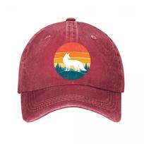 Retro Miško Lapės Saulėlydžio Emblema Nauja Vintažinė Skalauta Medvilninė Kepuraitė nuo Saulės Adjustable gray