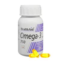 HealthAid Omega-3 Fish Oil Capsules with Vitamin E | 750mg Purified Fish Oil | Mercury-Free, No Fishy Burps | Supports Heart, Brain, Eye & Joint