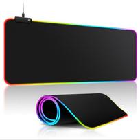 Extra large illuminated RGB gaming mouse pad with non-slip rubber base (80 x 30 x 4 cm) 1 white