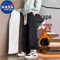 NASA MARVEL Men's Autumn/Winter Casual Straight-Leg Pants S (Fits 80-90 jin) juoda