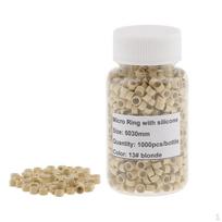 of 1000PCS 5mm Hair Bun extension Silicone Rings Beads for the extension, Different Colors Blonde white